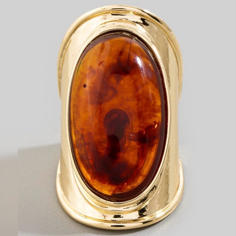 GYNGER OVAL RESIN RING - Picture 2 of 2